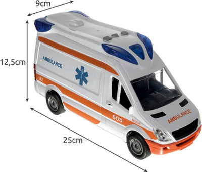 Autoambulancë lodër Ambulance 22731, me drita e zë, me barrelë, e bardhë