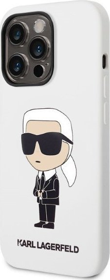 Mbulesë telefoni Karl Lagerfeld Silicone Ikonik KLHCP14XSNIKBCH, për iPhone 14 Pro Max, silikon, e bardhë