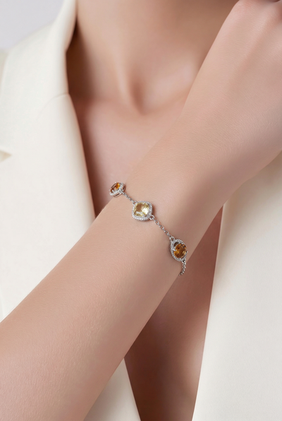 Set Elegant Qafore & Byzylyk me Kristale Champagne