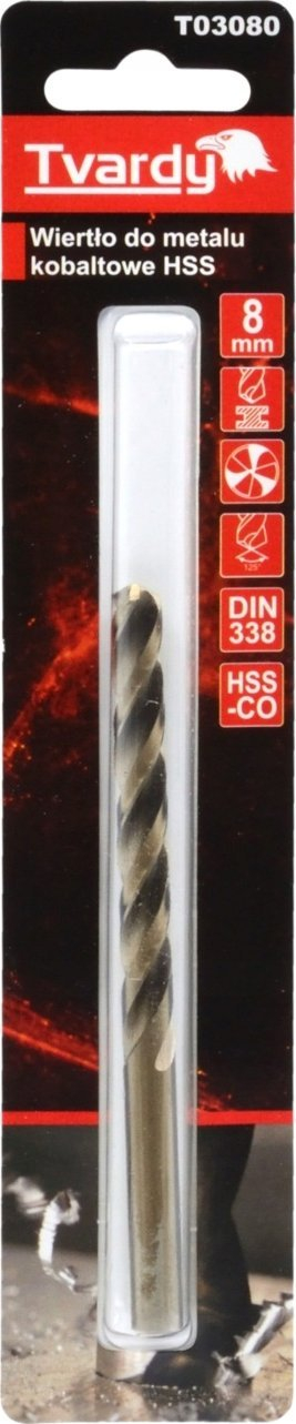Vidhosje HSS M35 Cobalt HARD, 8 mm, për metal, e artë