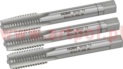 Set tapa gjethëse M12 HSS, M12x1.75 mm, 3 copë, metal