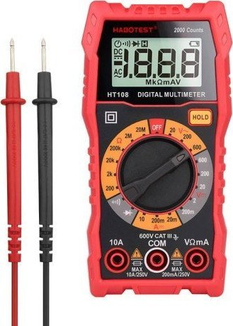 Multimetër dixhital Habotest HT108L, universal, ekran me ndriçim, portokalli