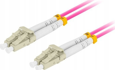 Kabllo fibër optike Lanberg Patchcord OM4, LC LC Duplex, 0.5m, vjollcë
