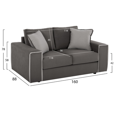 Set sofa 2-copë Home (HM3235.01), gri