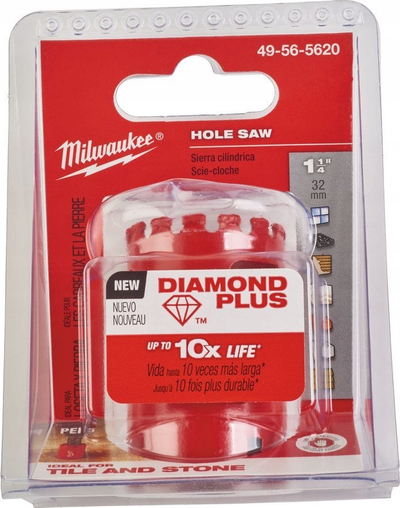 Sharrë cilindrike Milwaukee Diamond Max, 1-1/4", me diamant, e kuqe