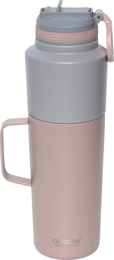 Set shishe dhe filxhan termik Asobu Twin Pack, 900 ml, 600 ml, rozë