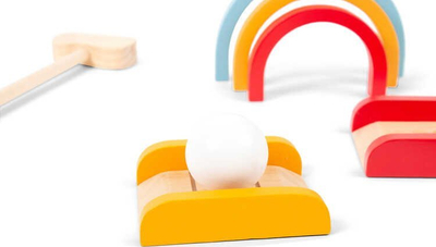 Lojë golfi BS Toys, prej druri, shumëngjyrëshe