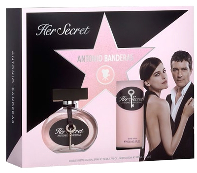 Set Antonio Banderas Her Secret,Eau de Toilette 50 ml + losion trupi 100 ml