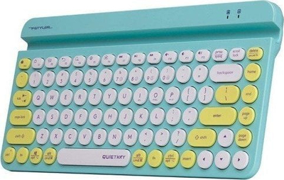 Tastierë A4Tech FStyler, wireless, US, e kaltër, e bardhë dhe e verdhë