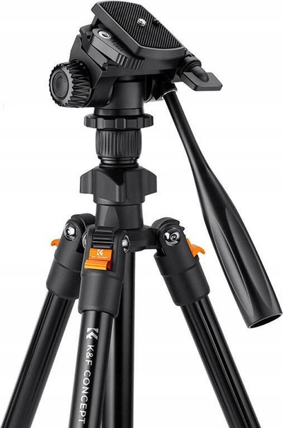 Tripod fotografik K&amp;F Concept K234A0, alumin i lehtë, kokë video 360°, i zi