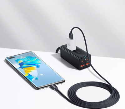 Kabllo USB Baseus Crystal Shine, USB-A në USB-C, 1.2 m, 100W, vjollcë