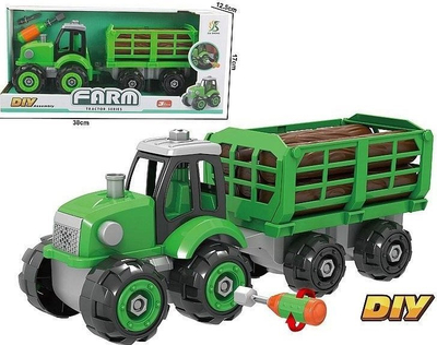 Lodër traktor me rimorkio ADAR, me vida për montim, me kaçavidë, me ngjyra