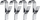 Varëse radiatori Wenko 81912500, set 4 copë, plastikë ABS, krom