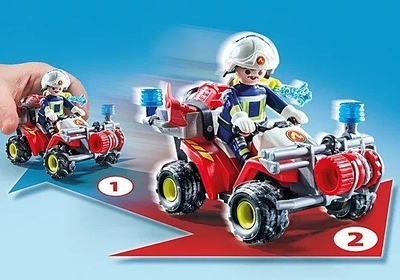 Сет играчка PLAYMOBIL Action Heroes Fire Brigade 71825, противпожарен квад, за деца 4+ години, многубоен