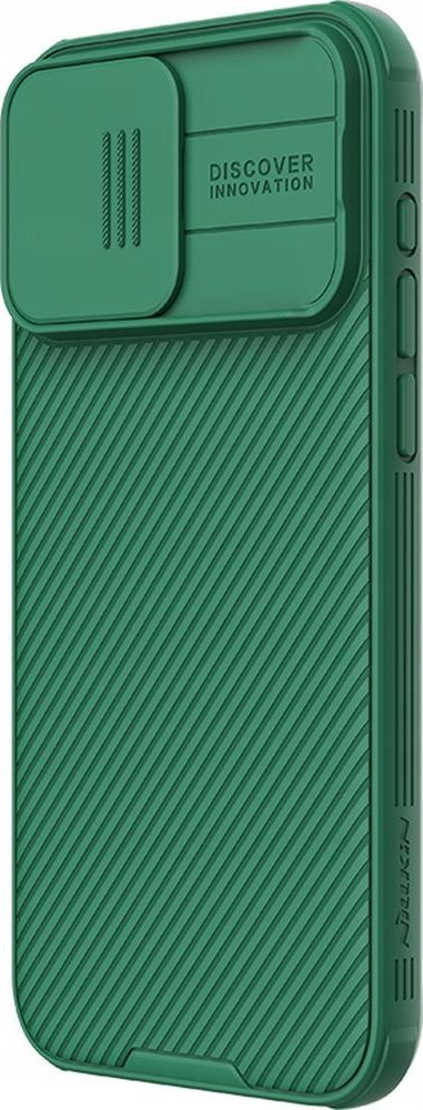 Maskë mbrojtëse Nillkin CamShield Pro Magnetic për iPhone 15 Pro, kompatibile me MagSafe, TPU dhe polikarbonat, jeshile e errët