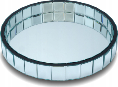 Декоративна стаклена табла Tray Organizer Decorative Glass Box, метал, црни акценти