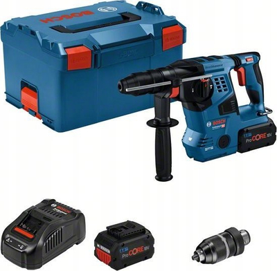 Çekiç rrotullues pa fishë Bosch GBH 18V-28 CF Professional, 18V, me bateri, blu