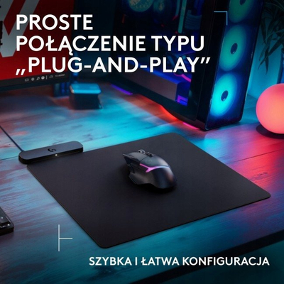 Mousepad gaming Logitech G Powerplay 2, karikim wireless, 34 x 28 cm, ngjyrë e zezë