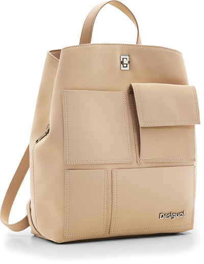 Çantë shpine për femra Desigual Pocket Face Sumy Multi, bezhë