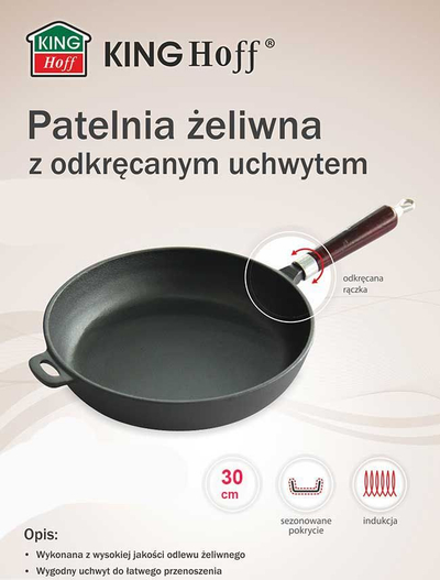 Tigan KingHoff prej gize, 30cm, dorezë druri, i zi