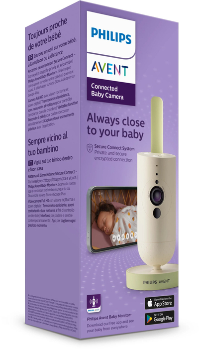Monitor bebe Philips Avent SCD643/26, kamera Full HD, lidhje Secure Connect, i bardhë