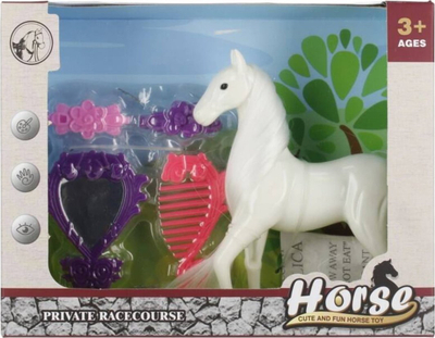 Set lodër kal Mega Creative Horse, 12cm, me aksesorë, në ngjyra të ndryshme