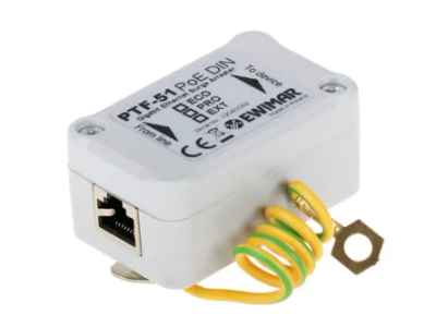Mbrojtës rrjeti LAN Ewimar PTF-51-EXT/POE/DIN, PoE, montim në shinë DIN, i bardhë