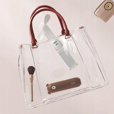 Ventilator portativ JISULIFE Mini, dore, 4500mAh, USB, 3 në 1, i bardhë