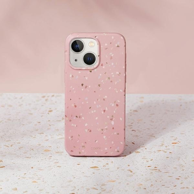 Kapak telefoni UNIQ Coehl Terrazzo për iPhone 14 Plus, i fortë kundër goditjeve, rozë