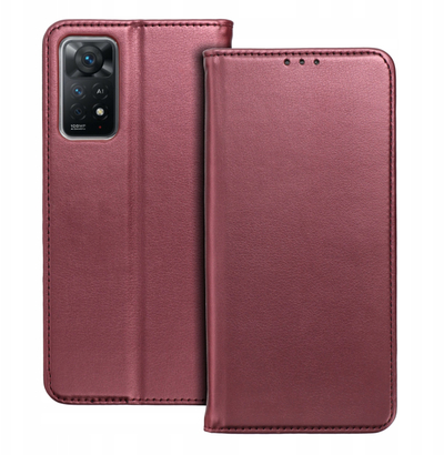 Kabullë mbrojtëse Smart Magneto për Motorola G55 5G, me funksion portofol, e kuqe burgundy