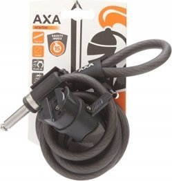 Kabllo spiral biçiklete AXA Newton Plug In, 180cm, nivel sigurie 15, e zezë