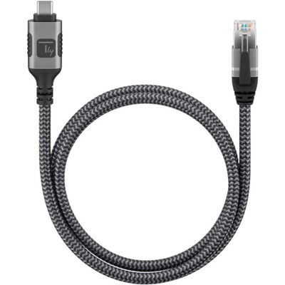 Мрежен кабел Техли ICOC U3C-RJ45-030, USB-C во гигабитен етернет RJ45, Cat6, 3 m, сива