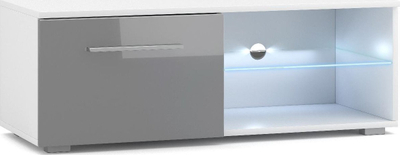 Komodë TV Aitana 100, 100cm, LED, e bardhë me gri