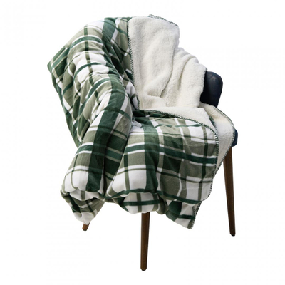 Batanije HEINNER Faux Fur Checkered, 200x220 cm, jeshile