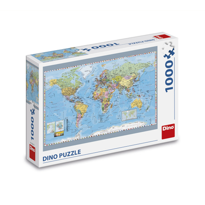 Puzzle Dino Political map of the world, 1000 pjesë, 15+ vjeç