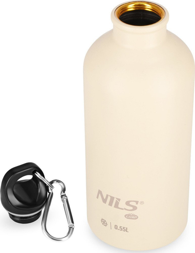 Shishe udhëtimi NILS Camp NC3801, 550 ml, çelik inox, gri