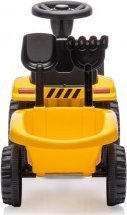 Traktor lodër Milly Mally CAT Vehicle, ride on, me rimorkio, i verdhë
