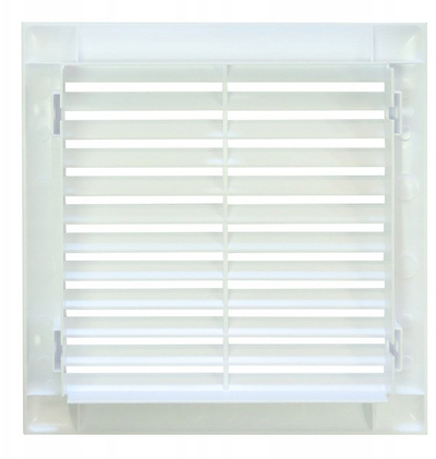 Grilë ventilimi Awenta Express T100, plastike PVC, katrore, e bardhë