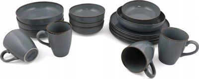 Set enësh darke Hermia Loods Mug, 16 copë, porcelan, gri
