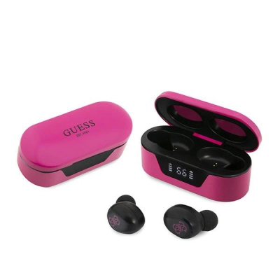 Kufje pa tela Guess GUTWST31EM, Bluetooth 5.0, TWS me kuti karikimi, magenta