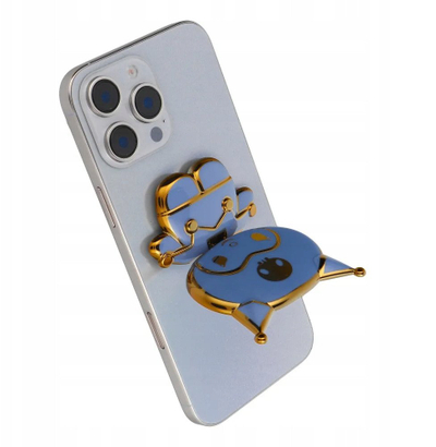 Mbajtëse telefoni Phone Stand Doll, ngjitëse, e palosshme, blu