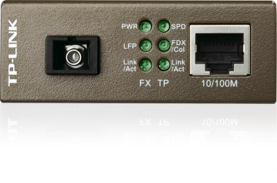 Media konvertues fibër TP-Link MC112CS, single mode SC, 100B-FX në 100B-TX, deri 20 km