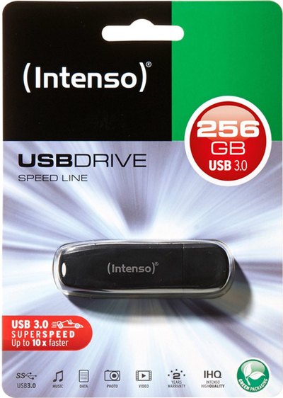Flash drive USB Intenso, 256 GB, e zezë