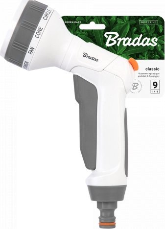 Пиштол за наводнување Bradas WHITE LINE WL-EN11TK, 9 функции, сива и бела