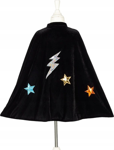 Пелерина суперхерој за деца Souza Superhero Cape, 4-8 години, со декоративни ѕвезди, црна