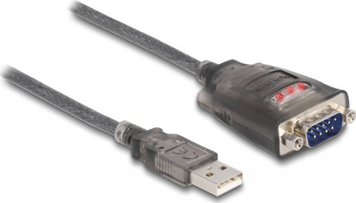 Adapter DeLOCK 61400 USB në RS-232, me kabllo, i zi