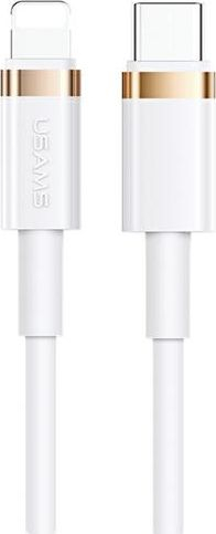 Kabllo USB USAMS (SJ485USB02), USB-C në Lightning, 2 m, e bardhë