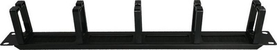 Organizues kabllosh rack Alantec 1U 19", me furçë (brush grommet), 5 mbajtëse plastike, i zi