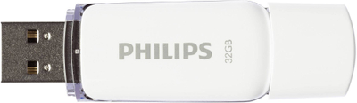 USB Philips Snow Edition FM32FD70B/00, 32GB, USB 2.0, e bardhë