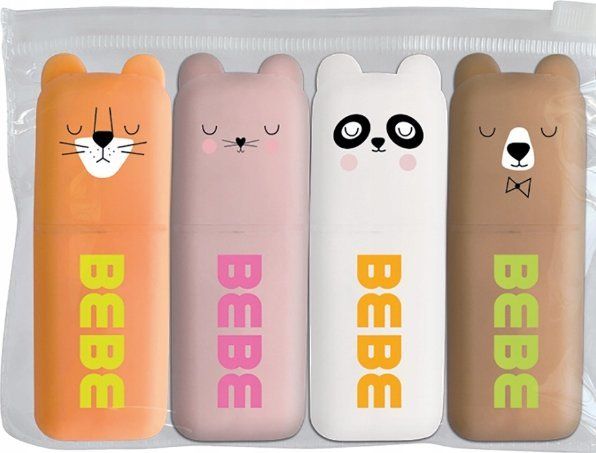 Set markera Interdruk Mini Highlighter BEBE Friends, 4 copë, shumëngjyrëshe